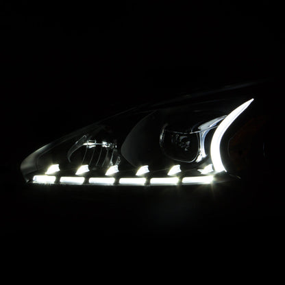 Anzo 2013-2014 Nissan Altima Projector Headlights w/PlankStyle Design Black