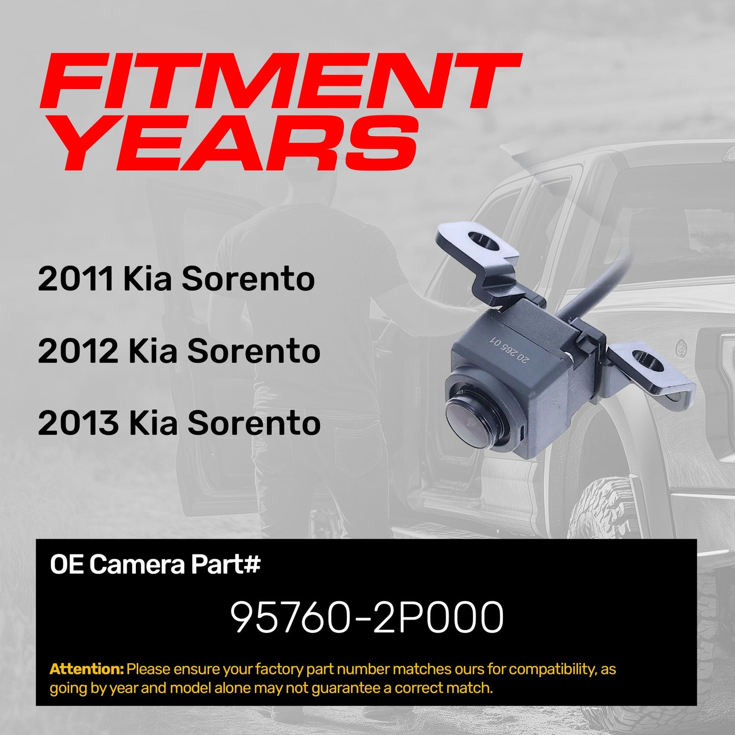 Kia Sorento (2011-2013) OEM Replacement Backup Camera OE Part # 95760-2P000