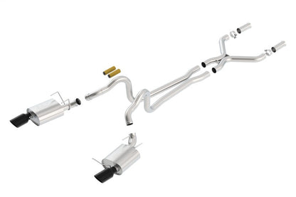 Borla 13-14 Mustang GT/Boss 302 5.0L V8 RWD Single Split Rear Exit ATAK Black Chrome CB Exhaust 140516BC