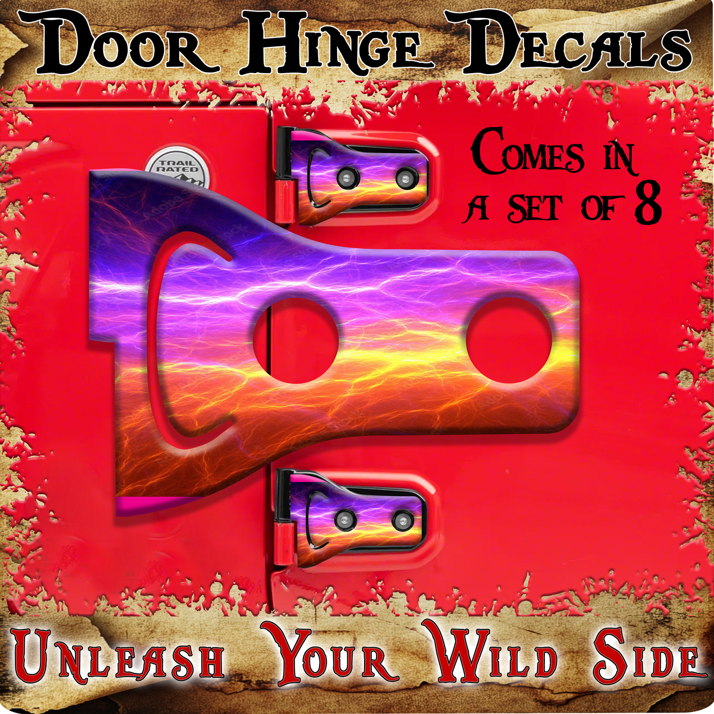 Purple lighting Door hinge decals 18