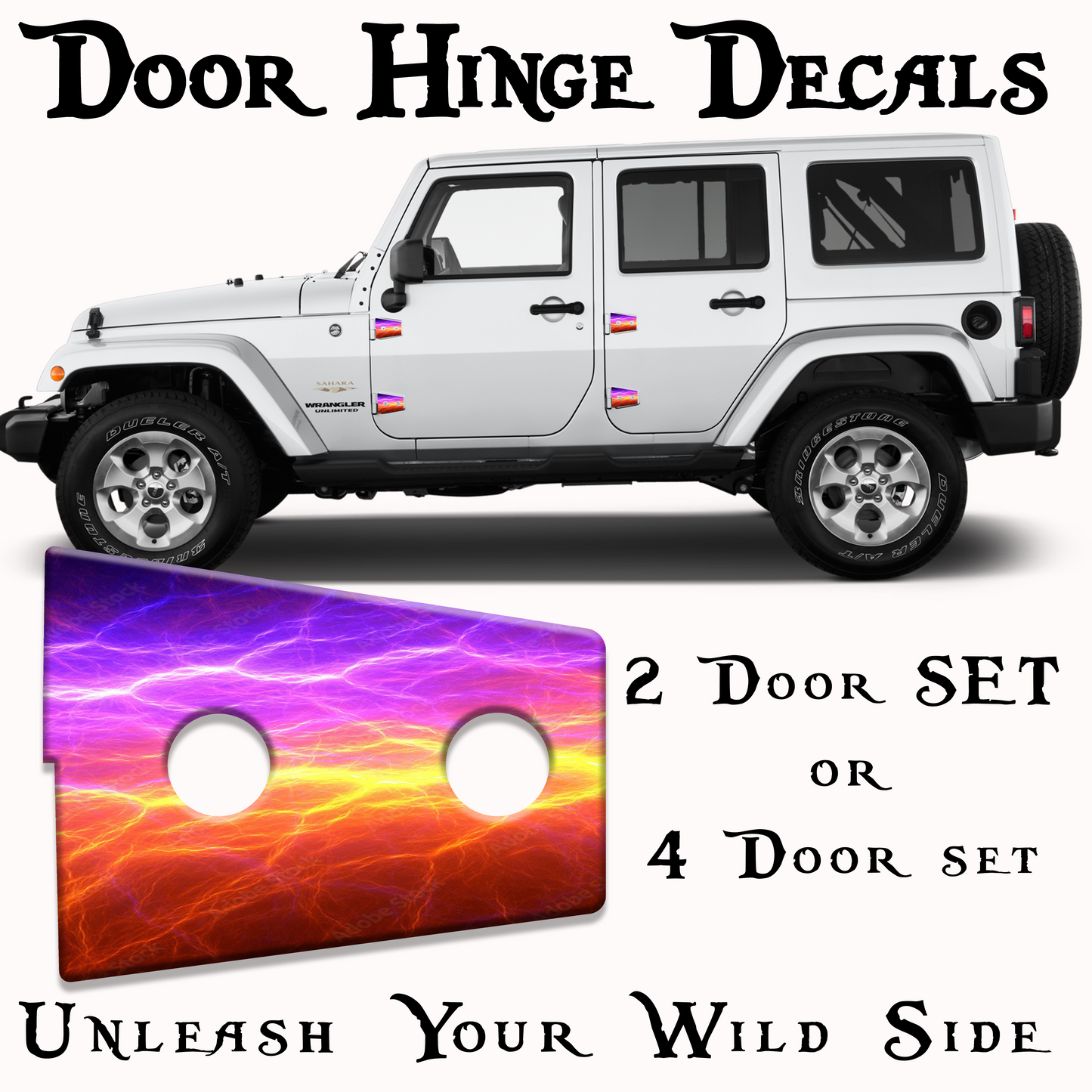 Purple lighting Door hinge decals 18