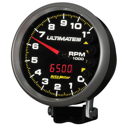 AutoMeter Gauge Tach 5in. 11K RPM Pedestal Datalogging Ultimate IIi Playback Black 6888