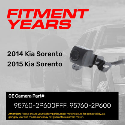 Kia Sorento (2014-2015) OEM Replacement Backup Camera OE Part # 95760-2P600, 95760-2P600FFF