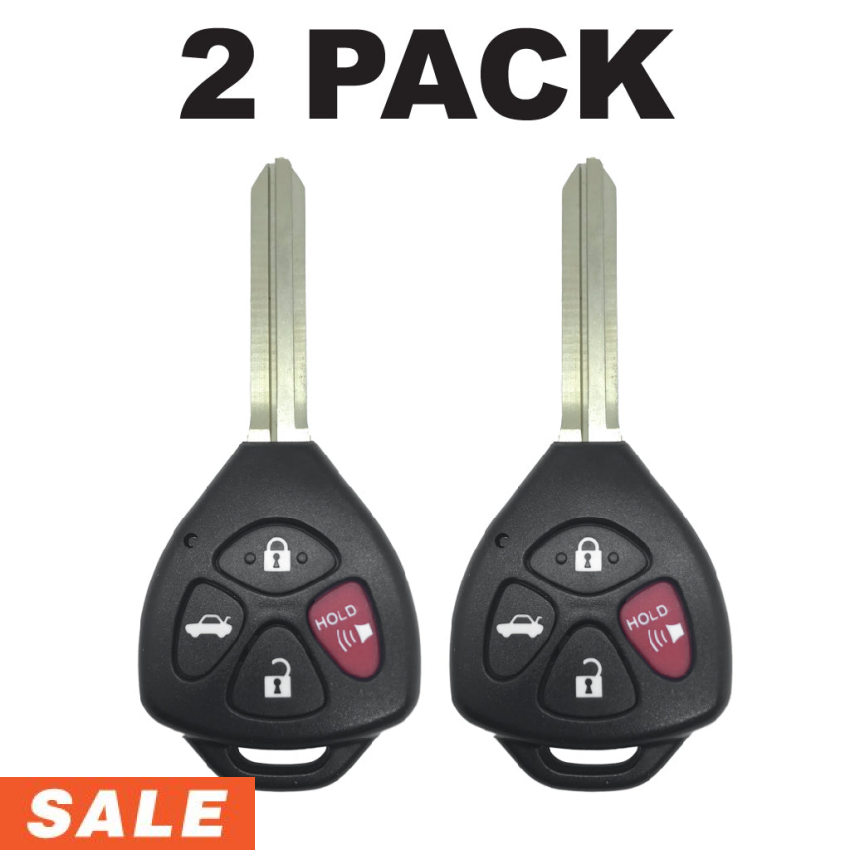 Toyota Avalon Corolla 4 Button Remote Head Key 2008-2012 For GQ4-29T (4D67) | Aftermarket (2 Pack)