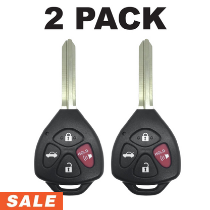 Toyota Avalon Corolla 4 Button Remote Head Key 2008-2012 For GQ4-29T (4D67) | Aftermarket (2 Pack)