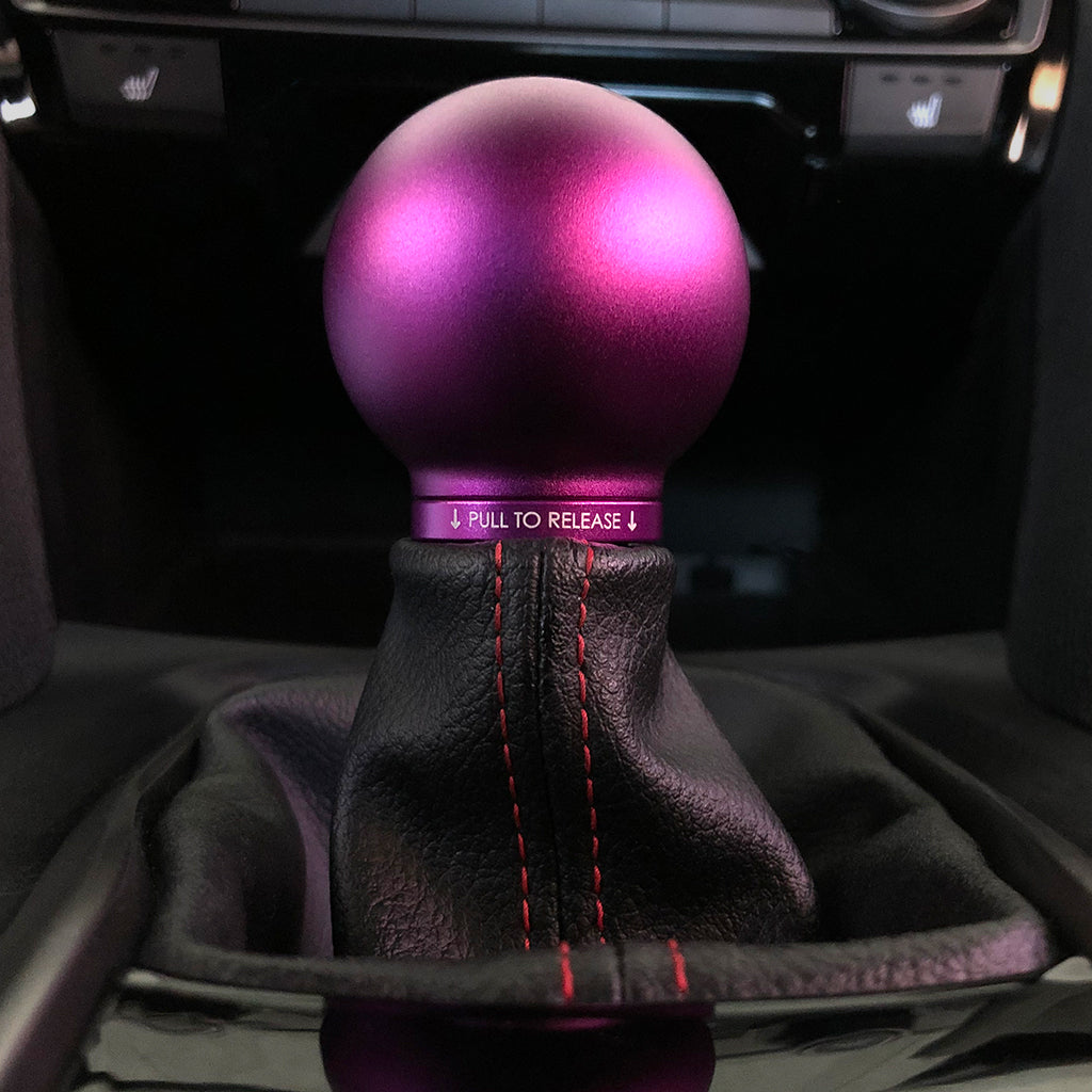 POCO Low-Profile Shift Knob in Satin Purple Anodized Finish