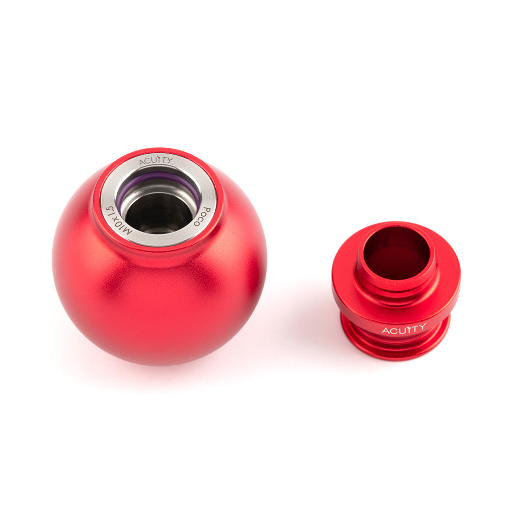 POCO Low-Profile Shift Knob in Satin Red Anodized Finish