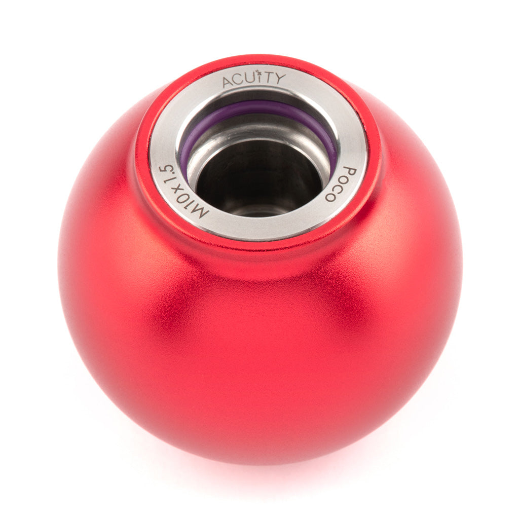 POCO Low-Profile Shift Knob in Satin Red Anodized Finish