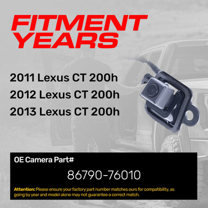 Lexus CT 200h (2011-2013) OEM Replacement Backup Camera OE Part # 86790-76010