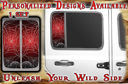 Side door window decal spiderwebs 193