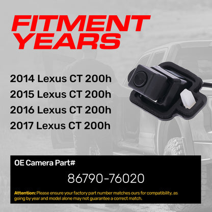 Lexus CT 200h (2014-2017) OEM Replacement Backup Camera OE Part # 86790-76020