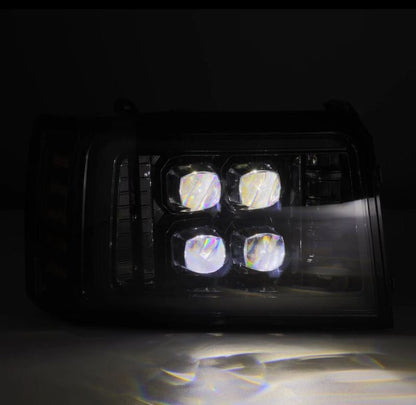 AlphaRex 92-96 Ford F-Series/Bronco NOVA-Series LED Proj Headlight Alpha-Bk w/Actv Light SS & SBDRL 880269 *Discontinued