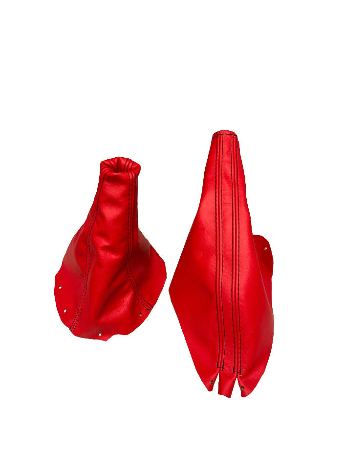 Torch Red Leather Emergency Brake & Shift Boot Cover For Ford Mustang GT 1994 1995 1996 1997 1998 1999 2000 2001 2002 2003 2004