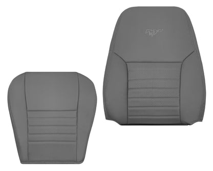 1999-2004 Ford Mustang GT V8 Replacement Cowhide Leather OR Synthetic Leather Seat Cover: Gray, Perforated