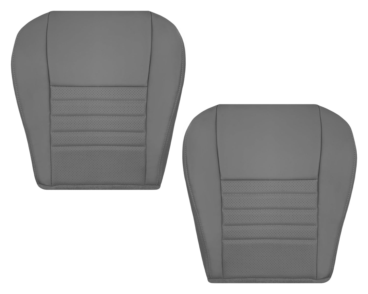 1999-2004 Ford Mustang GT V8 Replacement Cowhide Leather OR Synthetic Leather Seat Cover: Gray, Perforated