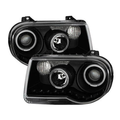 SPYDER Xtune Chrysler 300C 05-10 ( Not 300 ) Halo Projector Headlights Black PRO-JH-C300C-LED-BK 9027734