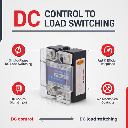 120 Amp DD Solid State Relay Module SSR-DC to DC-3-32VDC Control-12-220VDC Output