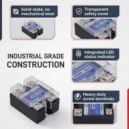 25 Amp AA Solid State Relay Module SSR-AC to AC-70-280VAC Control-24-480VAC Output