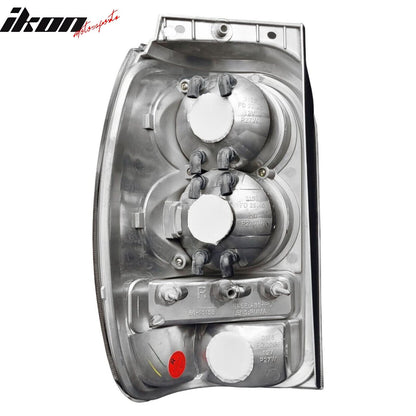 1998-2001 Explorer Chrome Clear Lens LED Tail Lights Rear Brake Lamps