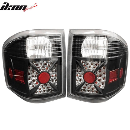 2004-2007 Ford F-150 Black Clear Lens LED Tail Lights Rear Brake Lamps