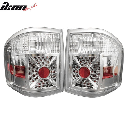 2004-2007 Ford F-150 Chrome Clear Lens LED Tail Lights Rear Brake Lamp