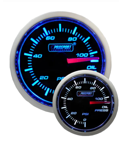 2-1/16" Blue/White Oil Pressure Gauge