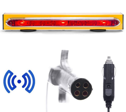 Master Tailgater's 19" Wireless Magnetic Tow Light Bar | 48 Foot Range | Ultra Bright LED | 4 Pin Round, 4 Pin Flat, or 7 Pin RV Hitch Transmitter