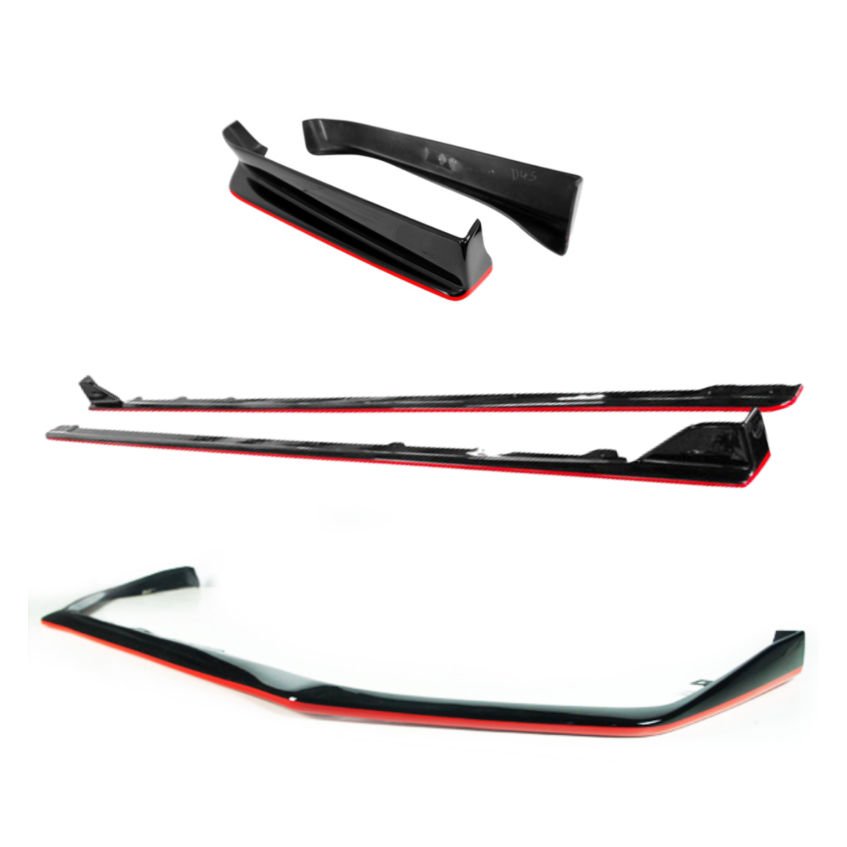 JDMuscle [15-17 WRX/STI] OEM / STI Style Aero Kit Gloss Black with Color Accent *Special Order*