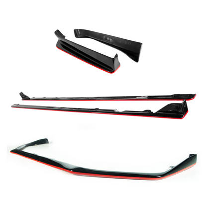 JDMuscle [15-17 WRX/STI] OEM / STI Style Aero Kit Gloss Black with Color Accent *Special Order*