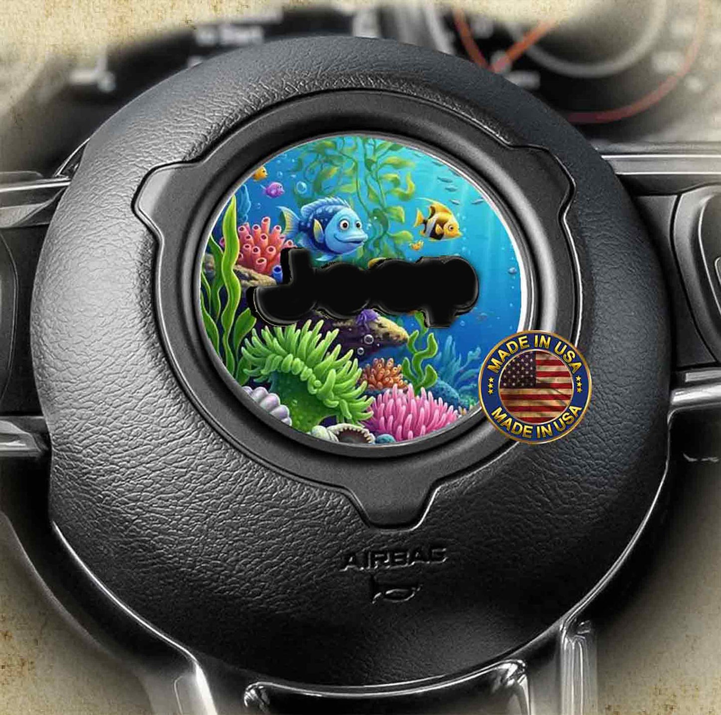 Steering wheel decal reef life 133