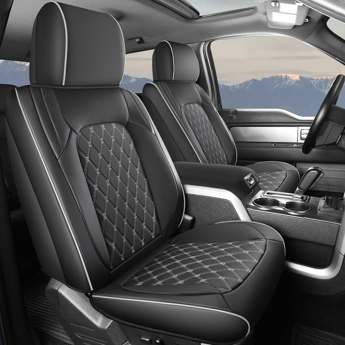 Umbrauto Truck Seat Cover Fit for Silverado and Sierra,Gray