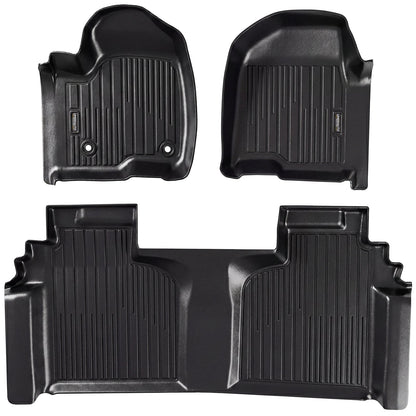 Umbrauto Floor Mats for Chevy Silverado/GMC Sierra Crew Cab 1500 (2019–2026), 2500/3500HD (2020–2026), All Weather TPE Custom Truck Floor Liners Fit Carpet Floor, with Rear Under-Seat Storage