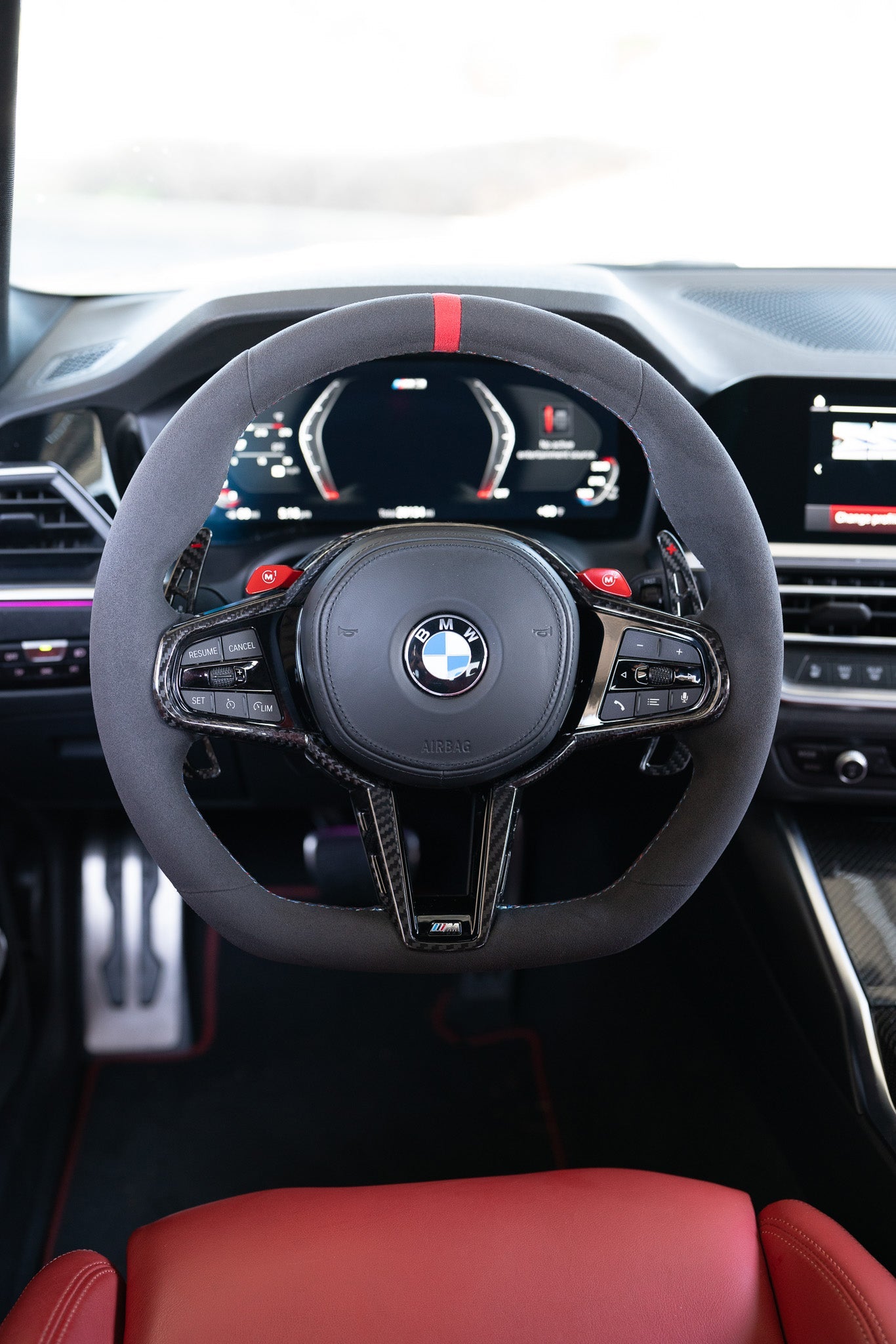 BMW LCI Alcantara Flat Bottom Steering Wheel for G Chassis- CARBONE's Signature Design for G20 G30 G80 G82 M3 M4 M2 M340i M5 M8 F90