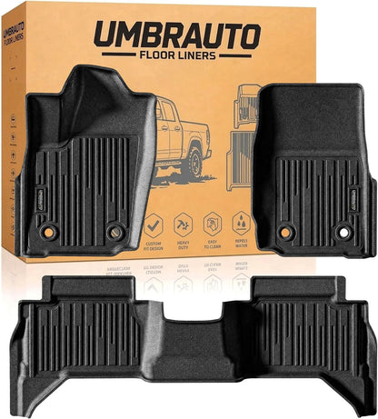 Umbrauto Floor Mats for Toyota Tacoma 2024 2025 2026 Double Cab Auto Tran (Not for Hybrid), All Weather TPE Truck Floor Liners Custom Fit Tacoma TRD/SR/SR5/Limited, 3D Laser Scanned Waterproof Car Rug