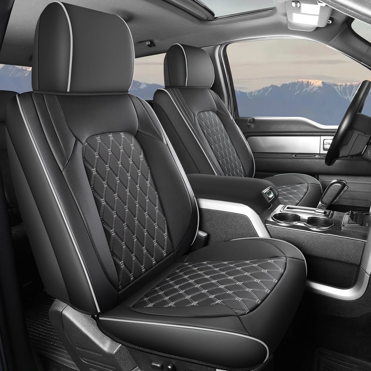 Umbrauto Truck Seat Cover for Ford-150 Series,Grey
