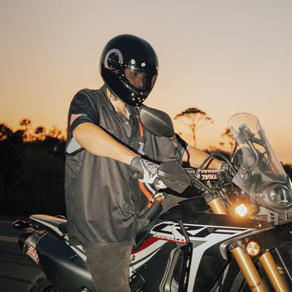 D.O.T. & ECE Daytona Retro Full Face Motorcycle Helmet: Vintage Style for Men, Women, & Youth - Hi-Gloss Black w/ Chrome Accents