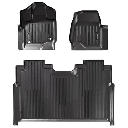Umbrauto All Weather Floor Mats for Ford F150 SuperCrew 2015-2025 2026 & Lightning 2022-2026, Custom Fit TPE Truck Floor Liners, Waterproof Heavy Duty Full Coverage, Rear w/o Fold Flat Storage