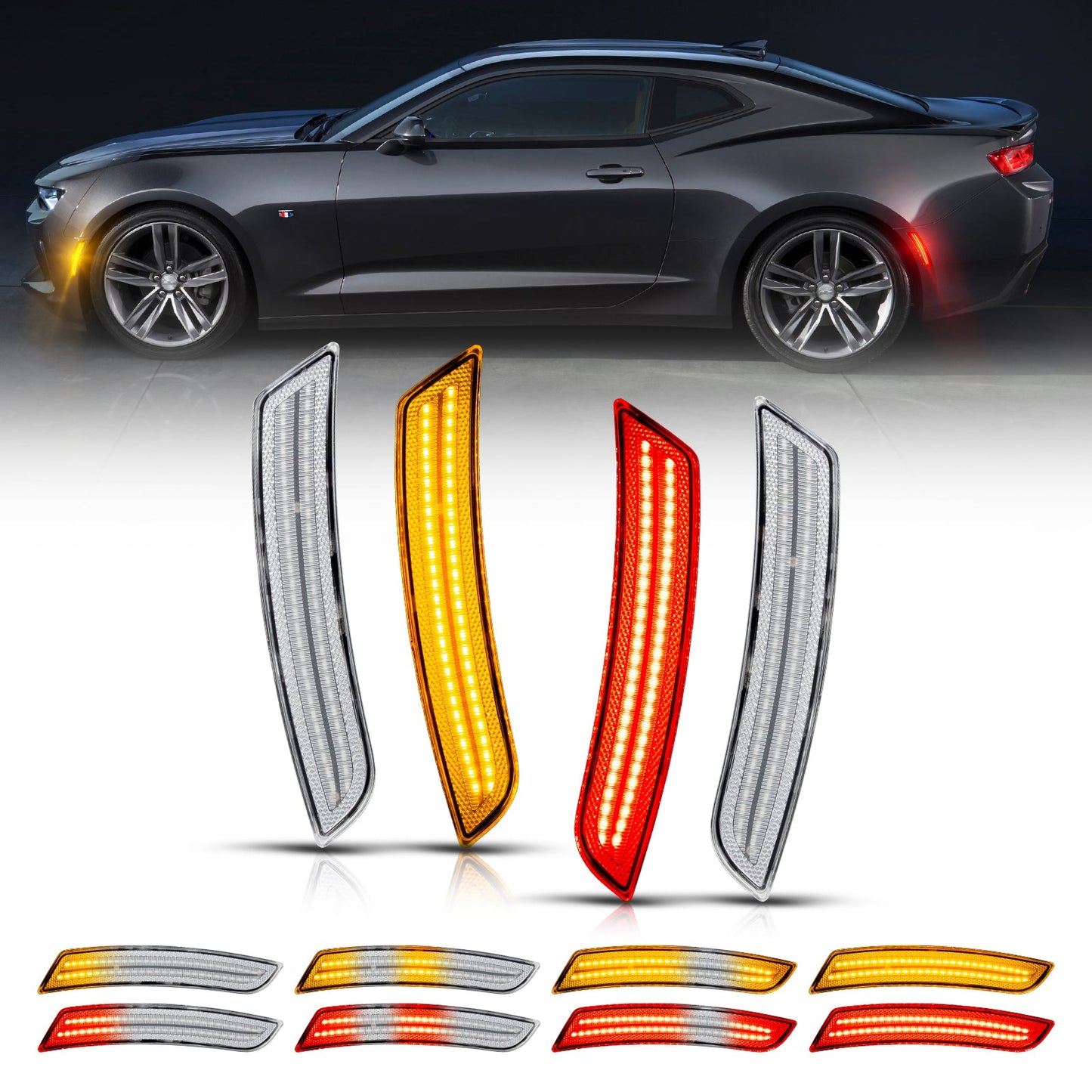 CAMARO 16-24 FRONT/REAR DYNAMIC CLEAR LED SIDE MARKERS