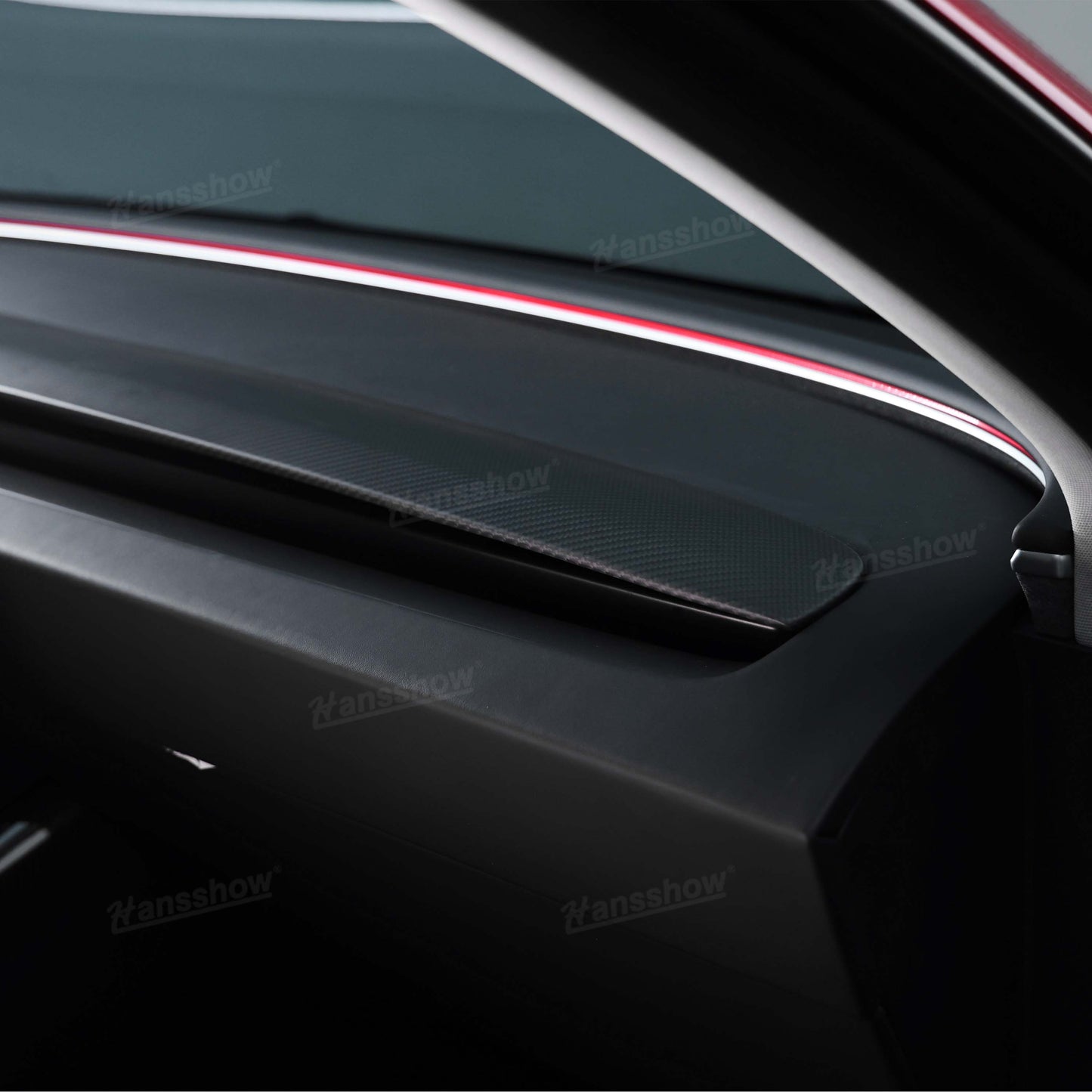 Tesla Dashboard Panel Trim Replacement In Real Carbon Fiber for Model 3 Highland & Y Juniper