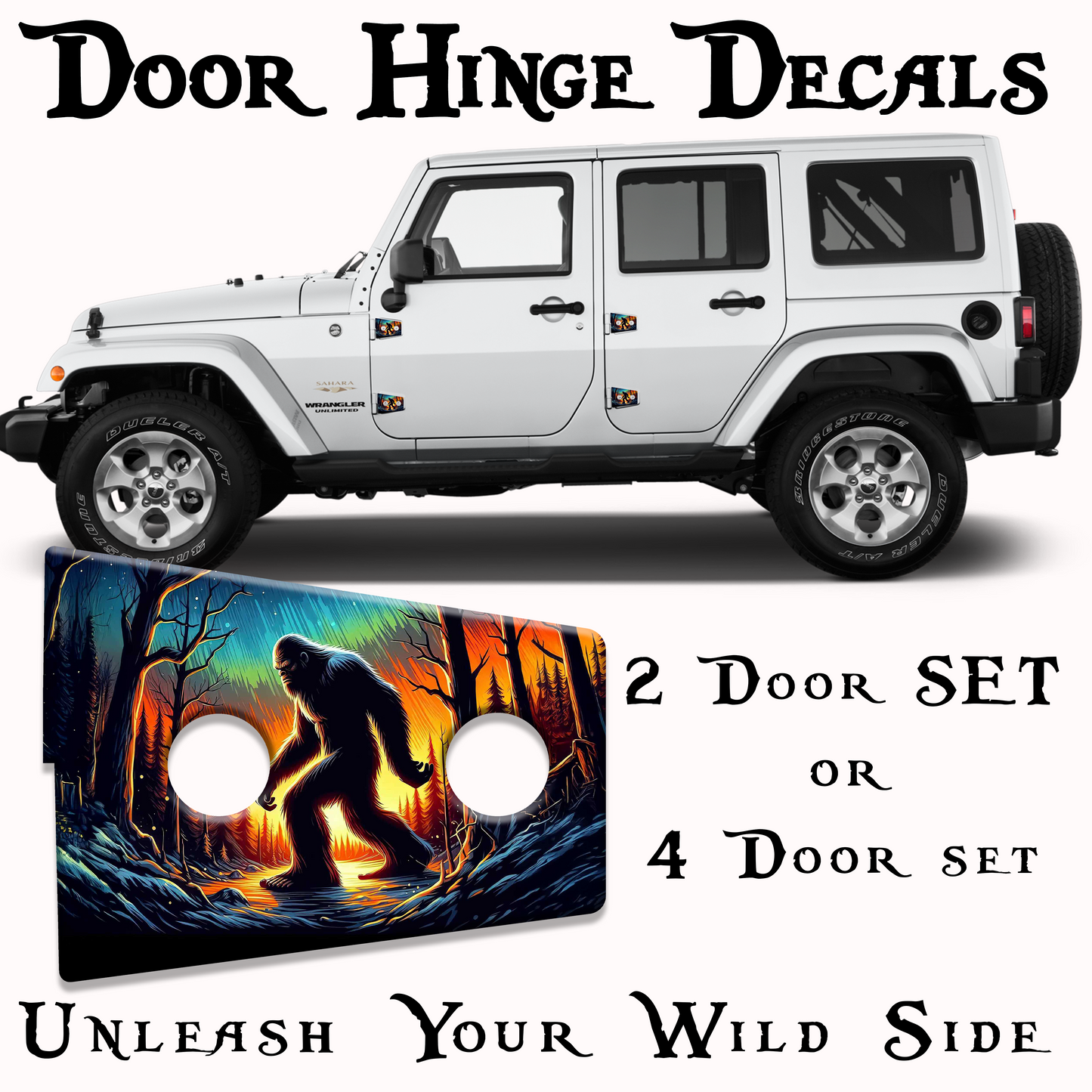 Bigfoot Door hinge decals 1