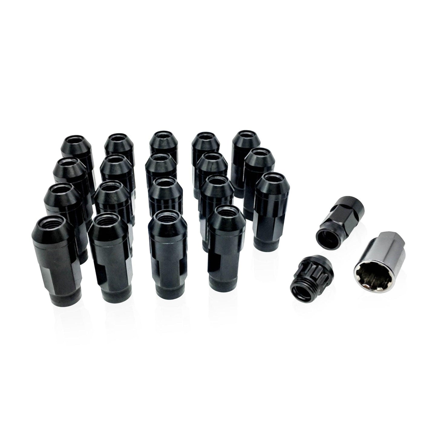 NGR Dual Lug Nuts, SS & Aluminum, Set of 20, Black