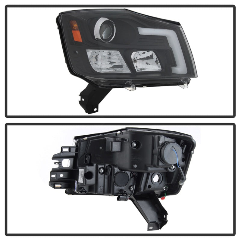Spyder 04-15 Nissan Titan / 04-07 Nissan Armada V2 Projector Headlights - Black PRO-YD-NTI04-DRL-BK 5085504
