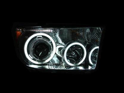 Anzo 2007-2013 Toyota Tundra Projector Headlights w/ Halo Chrome (CCFL)