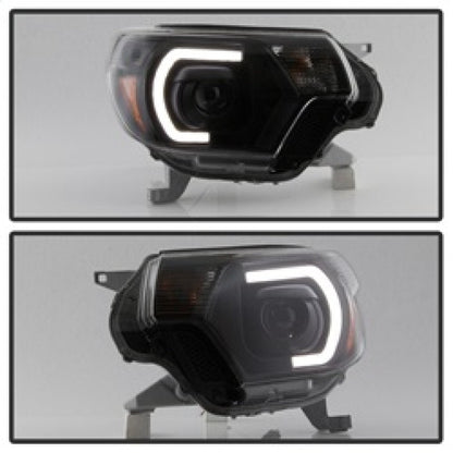 SPYDER xTune Toyota Tacoma 12-15 Headlights - Light Bar DRL - Black PRO-JH-TTA12-LBDRL-BK 9037542