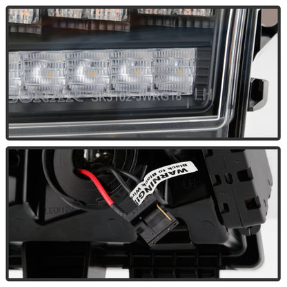 Spyder Jeep Wrangler 2018-2019 (Halogen Model Only) LED Front Bumper Lights - Seq. Signal - Black 5086785