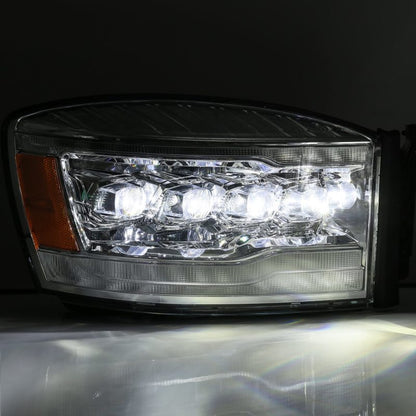 AlphaRex 06-08 Dodge Ram 1500HD NOVA LED Proj Headlights Plank Style Blk w/Seq Signal/DRL/Amber LED 880537 *Discontinued