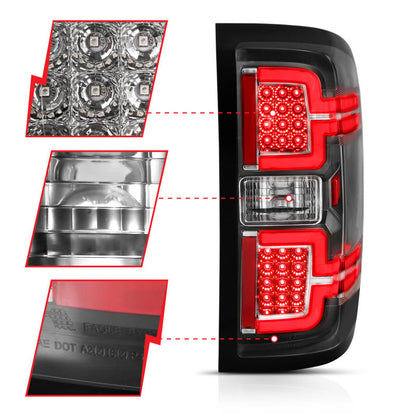 ANZO 2014-2018 Chevy Silverado 1500 LED Taillights Black 311289