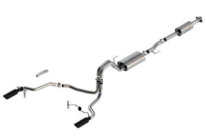 Borla F-150 2021 5.0L 4dr CC SB EC STB Lariat/KR/Pltm/LTD 3/2.25 SRE Cat-Back Touring Black CHR Tips 140865BC