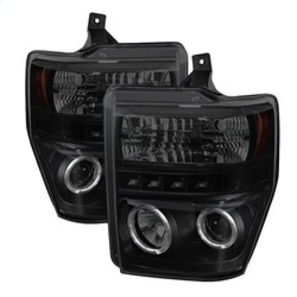Spyder Ford F250/350 08-10 Projector Headlights LED Halo LED Blk Smke PRO-YD-FS08-HL-BSM 5078490