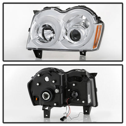 Spyder 05-07 Jeep Grand Cherokee - Light Bar Projector Headlights - Chrome - PRO-YD-JGC05V2-LB-C 5086112